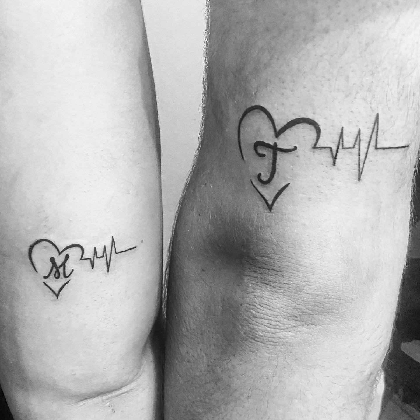 Heartbeat Initials Couple