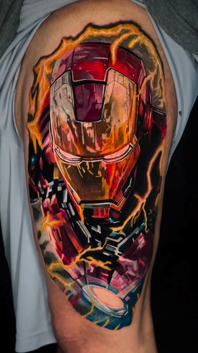 Iron Man Helmet Flames