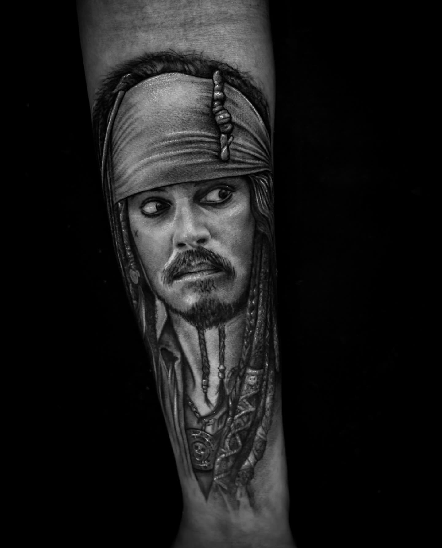 Jack Sparrow Portrait Tattoo