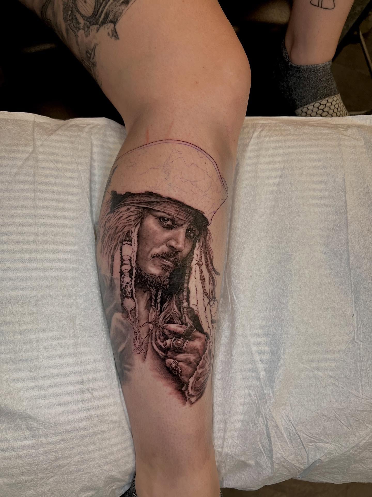 Jack Sparrow Portrait Tattoo