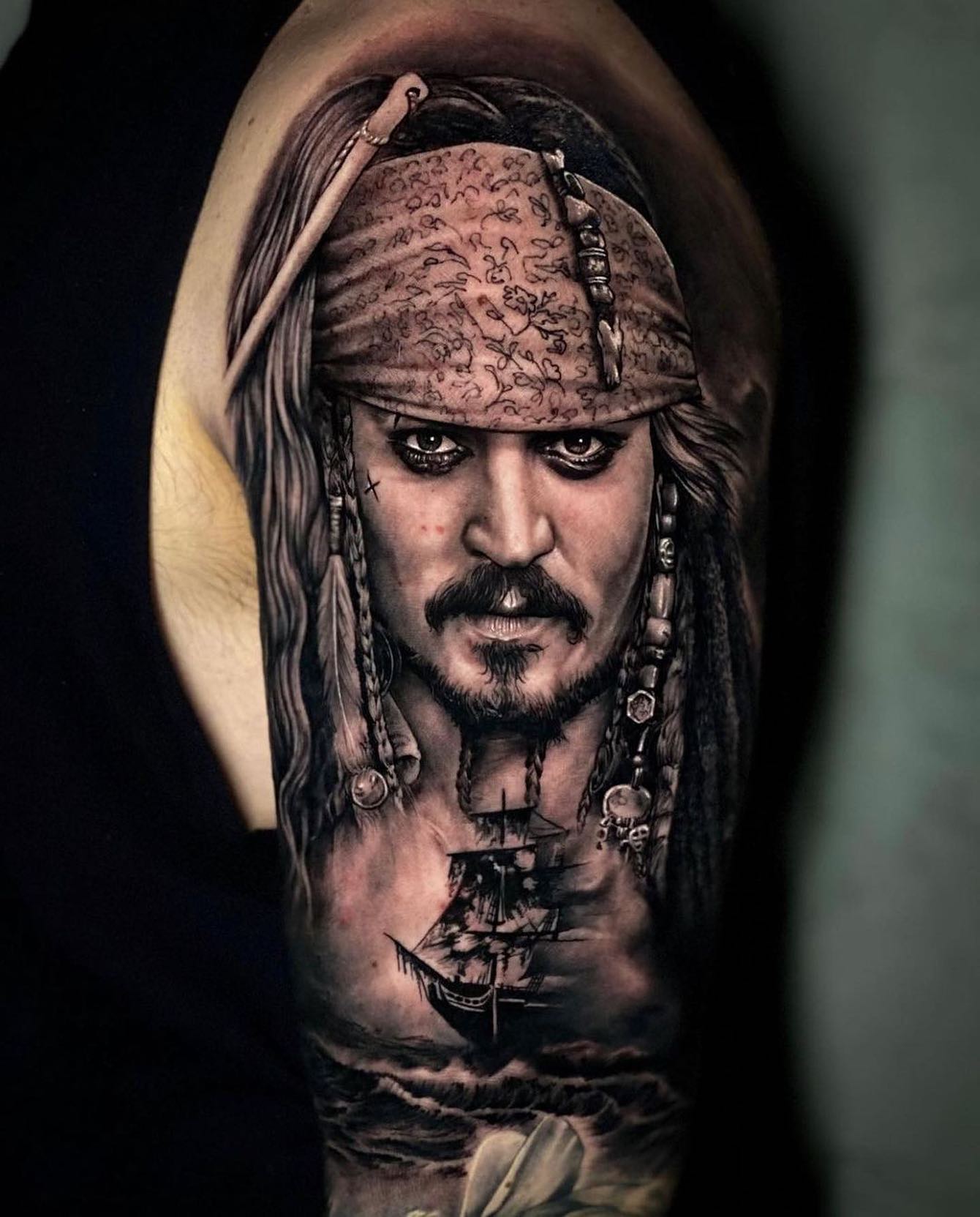 Jack Sparrow Portrait Tattoo