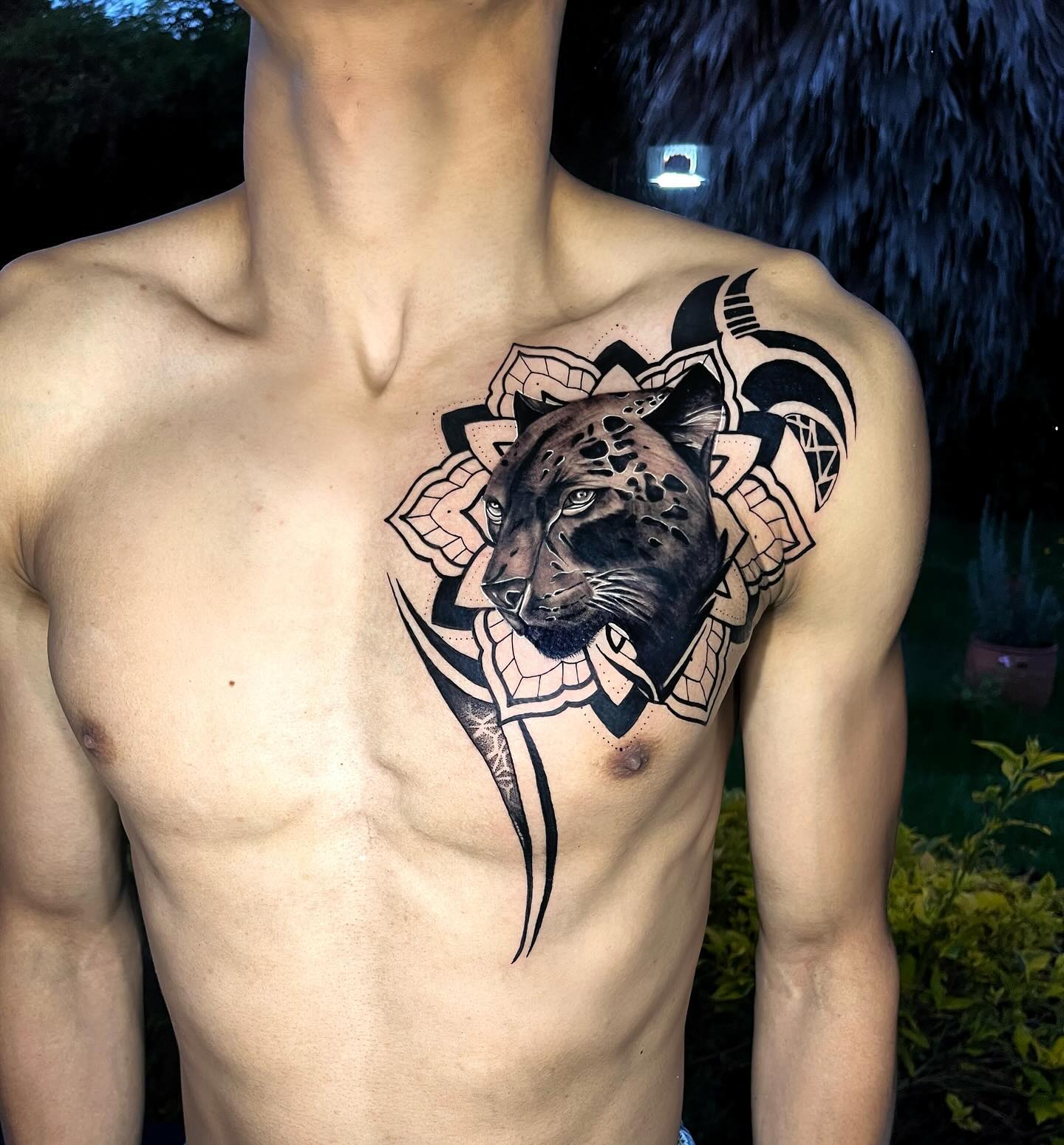 Jaguar Chest Mandala