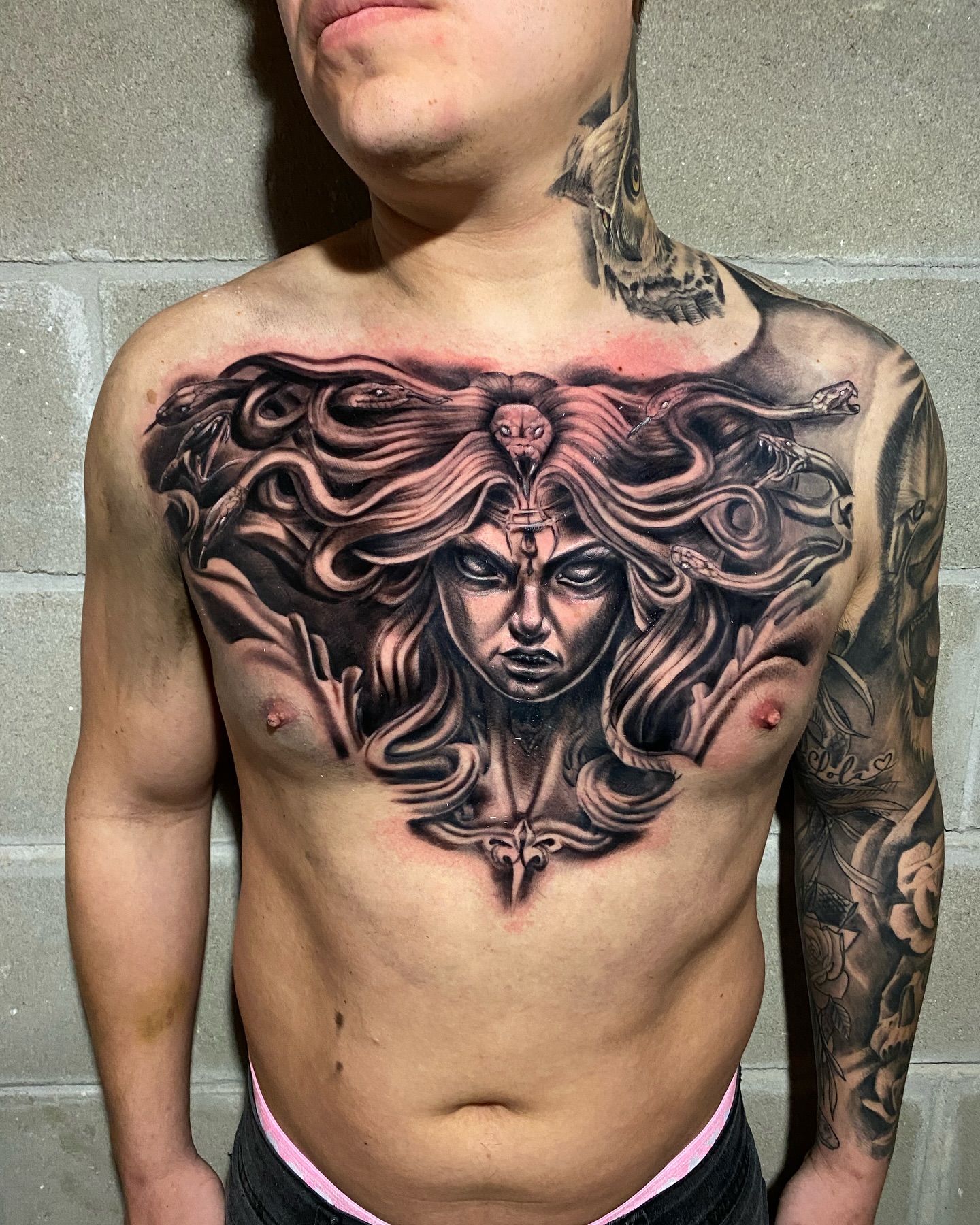 Medusa Chest Tattoo