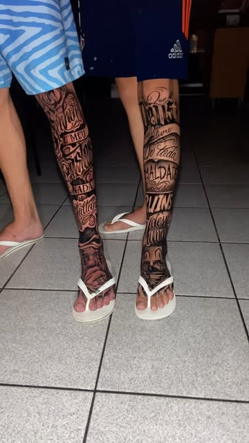Leg Script Tattoo