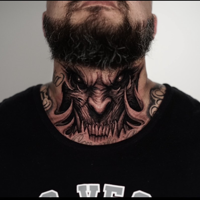 Menacing Throat Skull