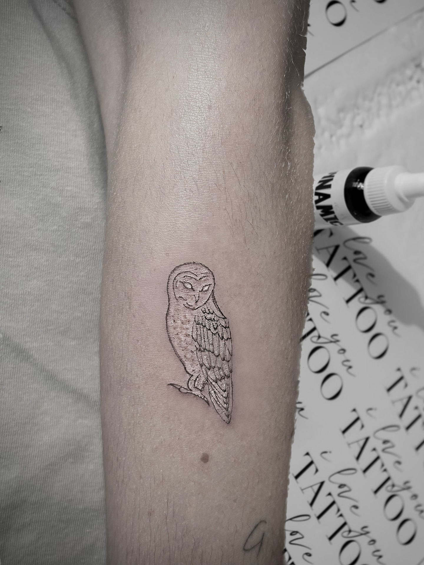 Minimalist Owl Tattoo