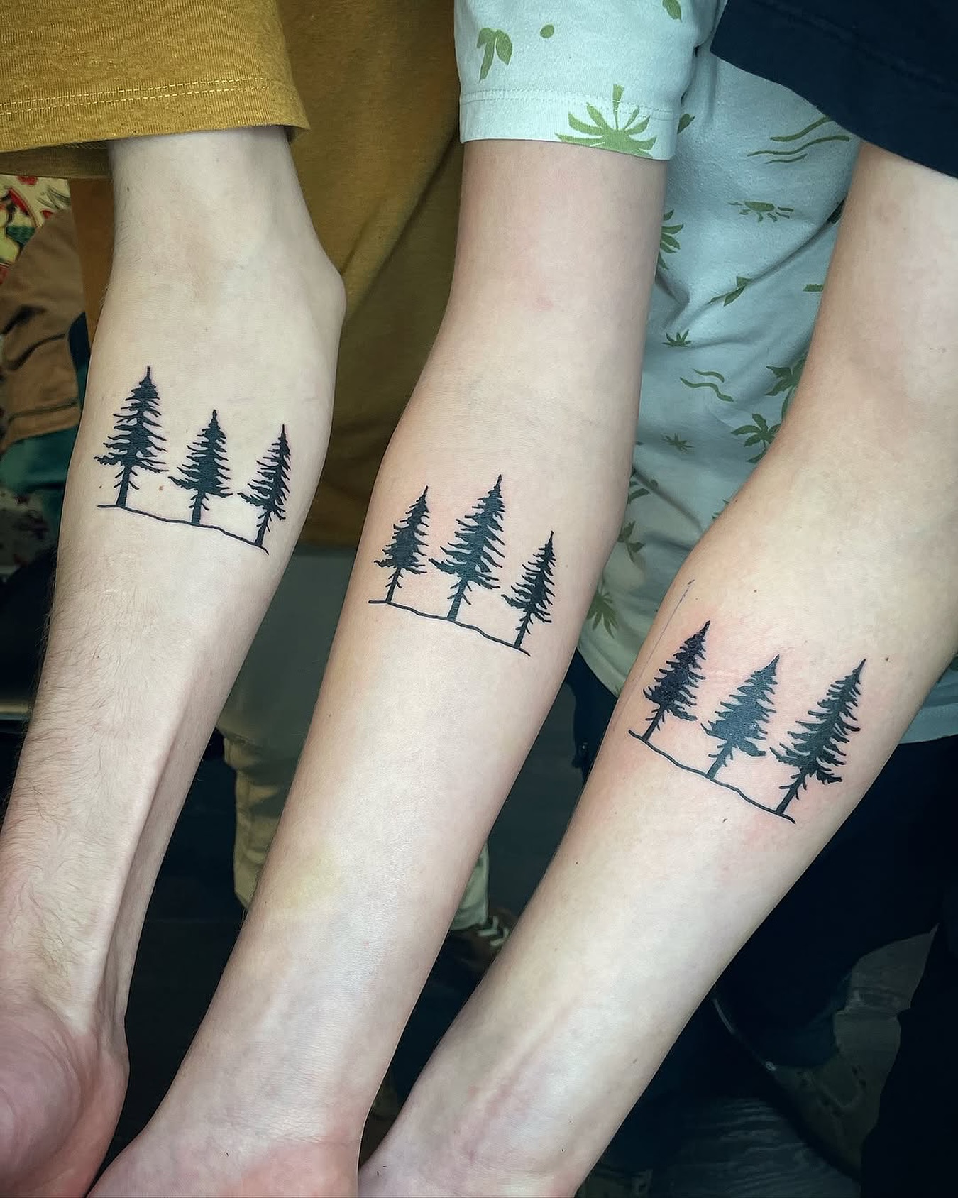 Minimalist Pine Tree Trio