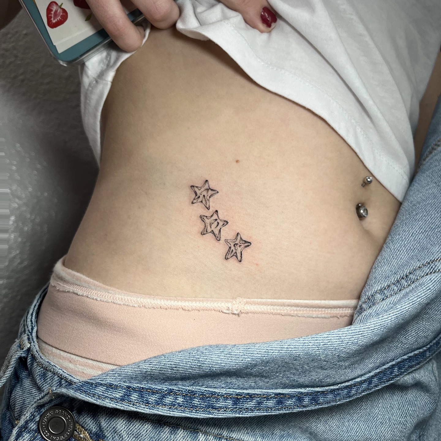 Star Trio Hip Tattoo