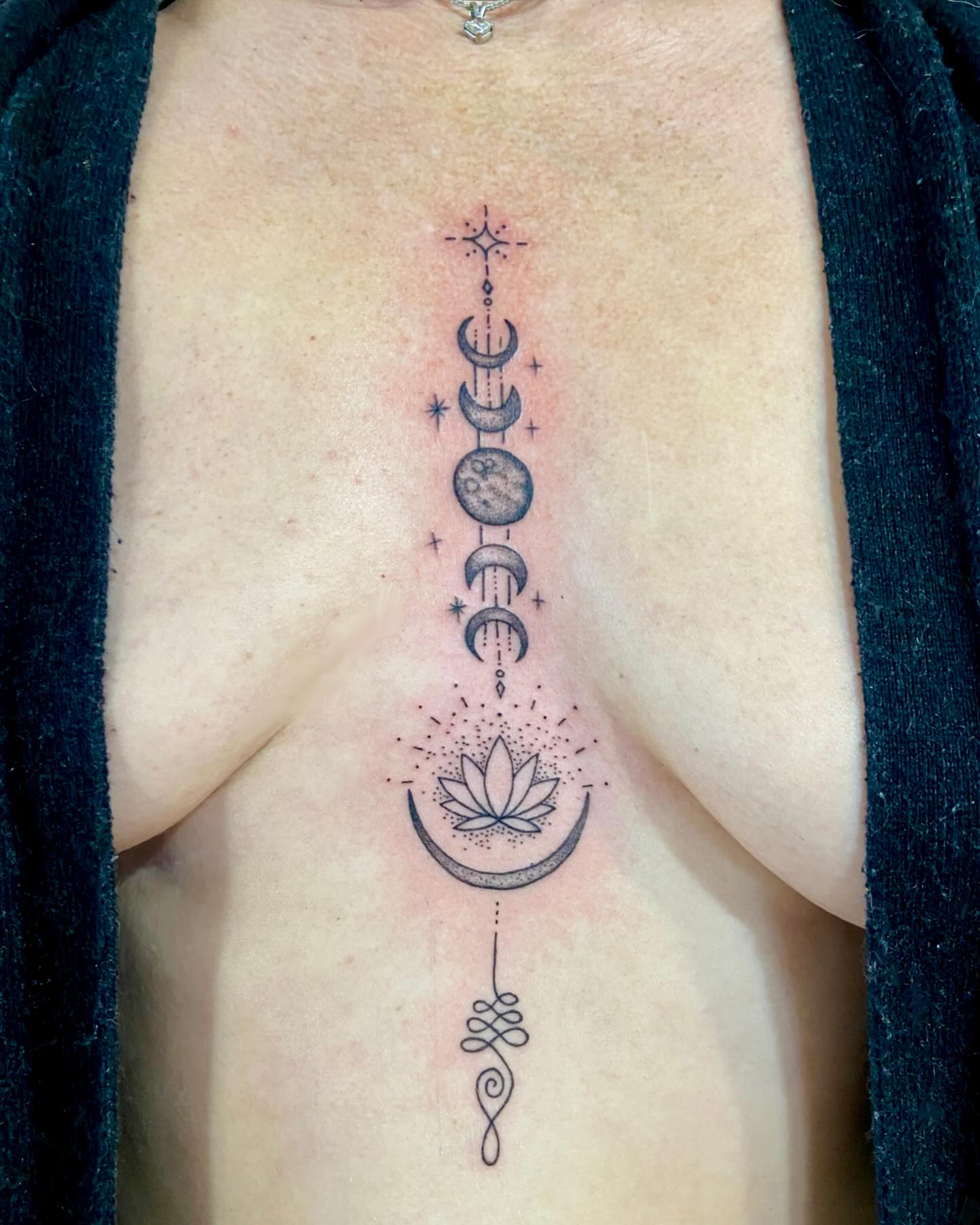 Moon Phases Feminine Tattoo