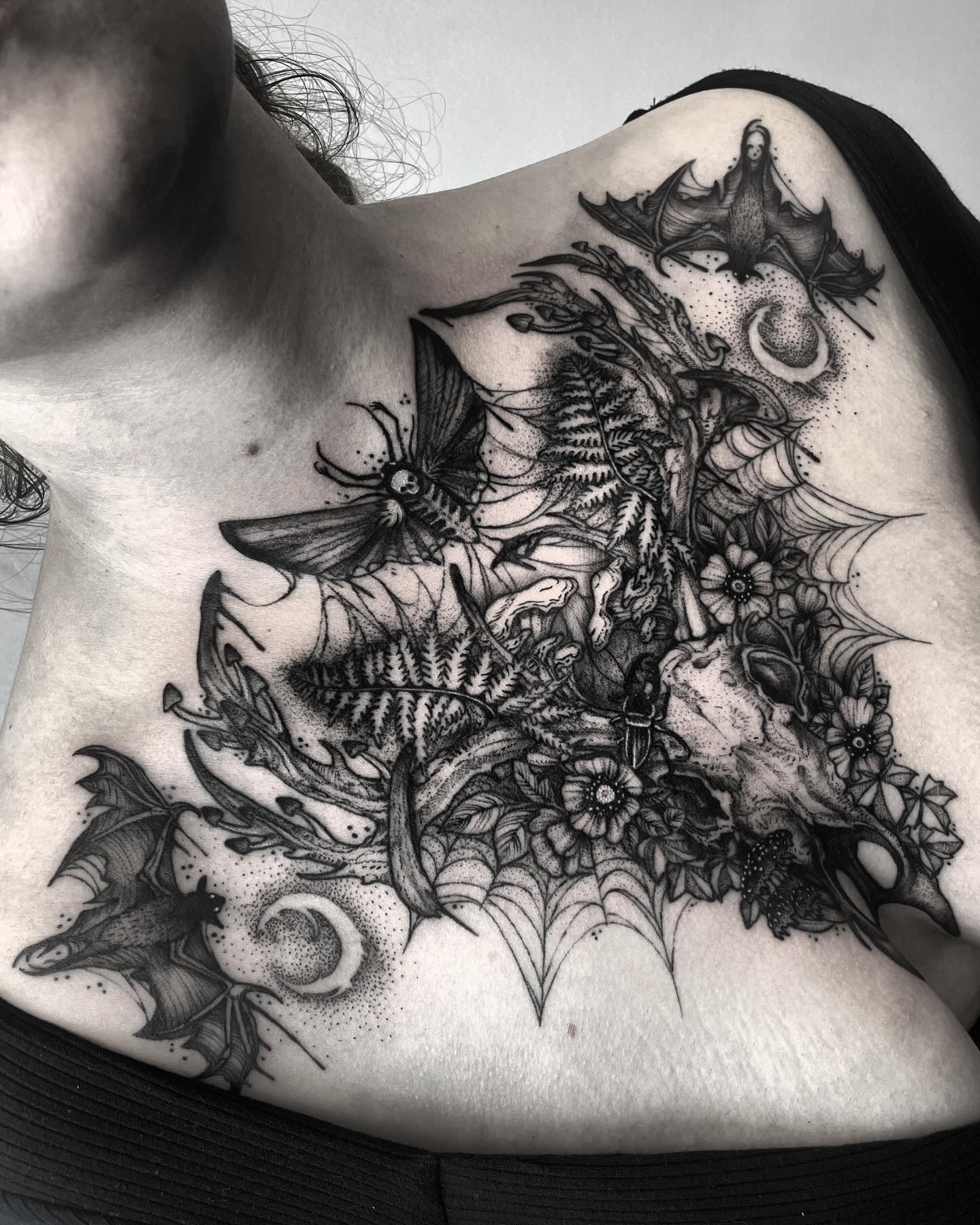 Nature-Inspired Gothic Tattoo