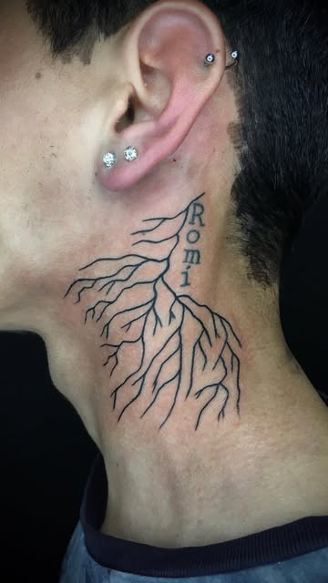 Neck Root Tattoo