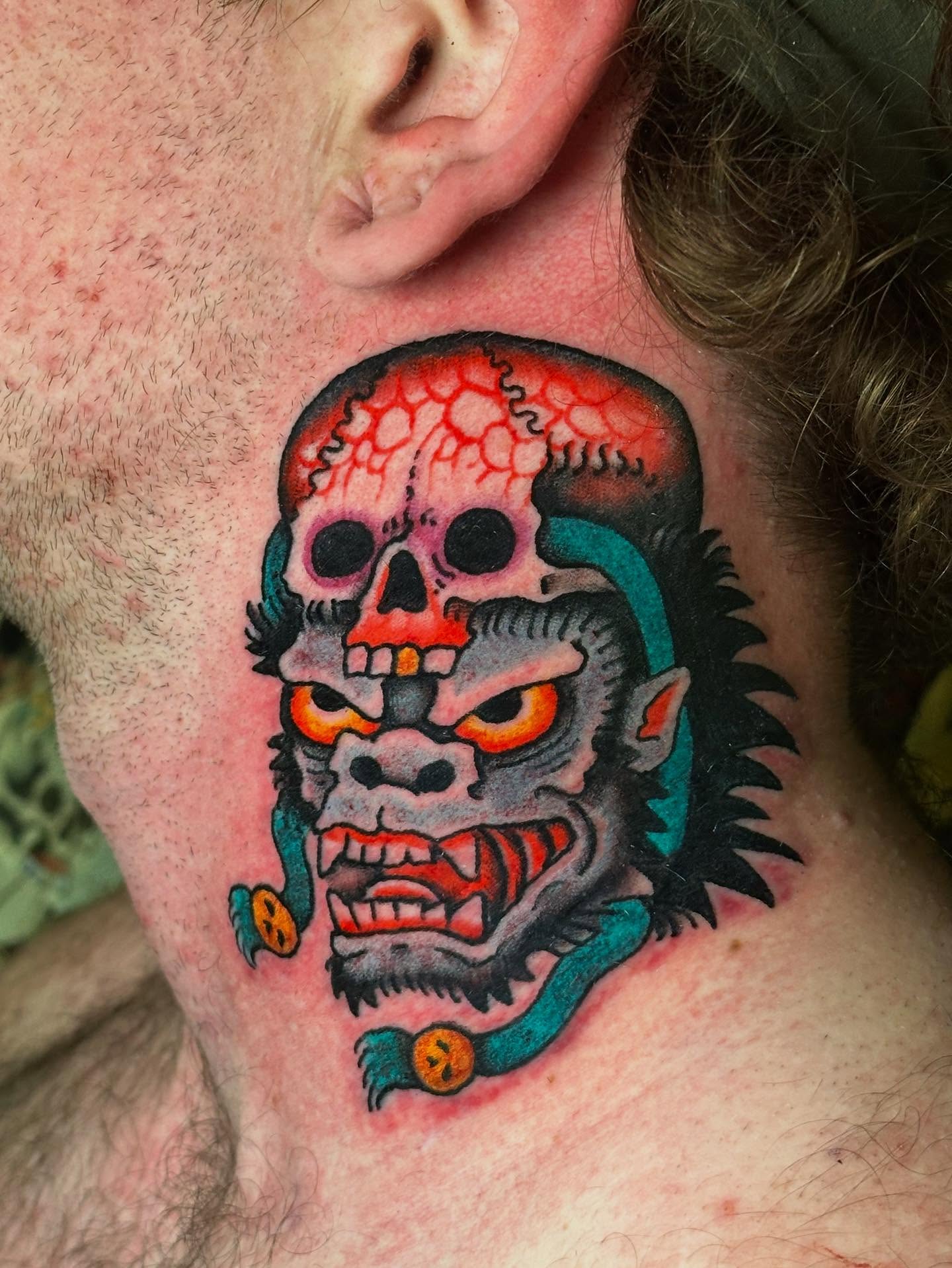 Neon Skull Neck Piece