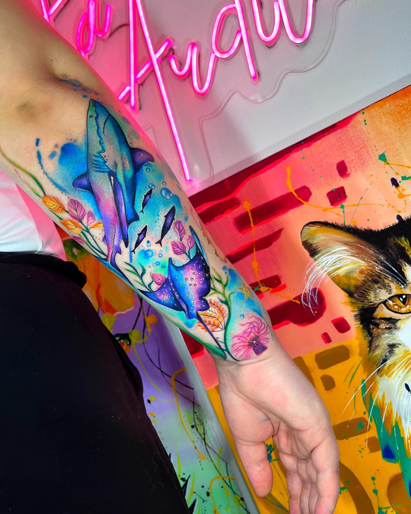 Ocean Life Arm Tattoo
