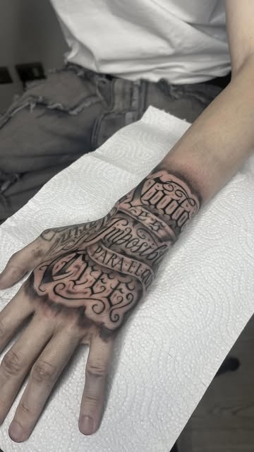 Ornamental hand scripture