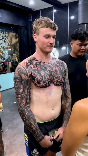 Ornate Chest Shoulder Ink