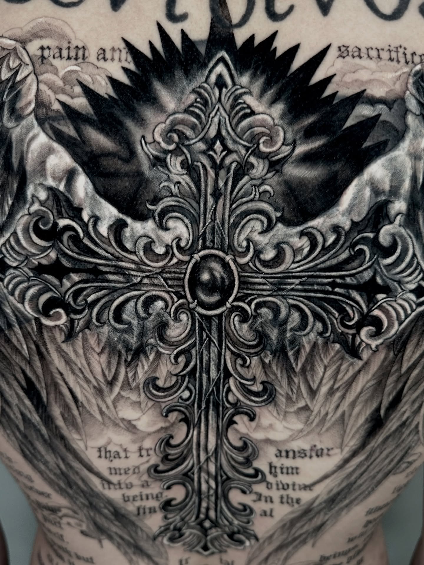 Ornate Cross with Wings
