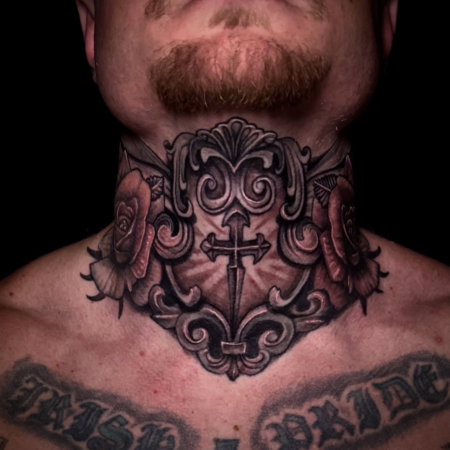 Ornate Cross Throatpiece