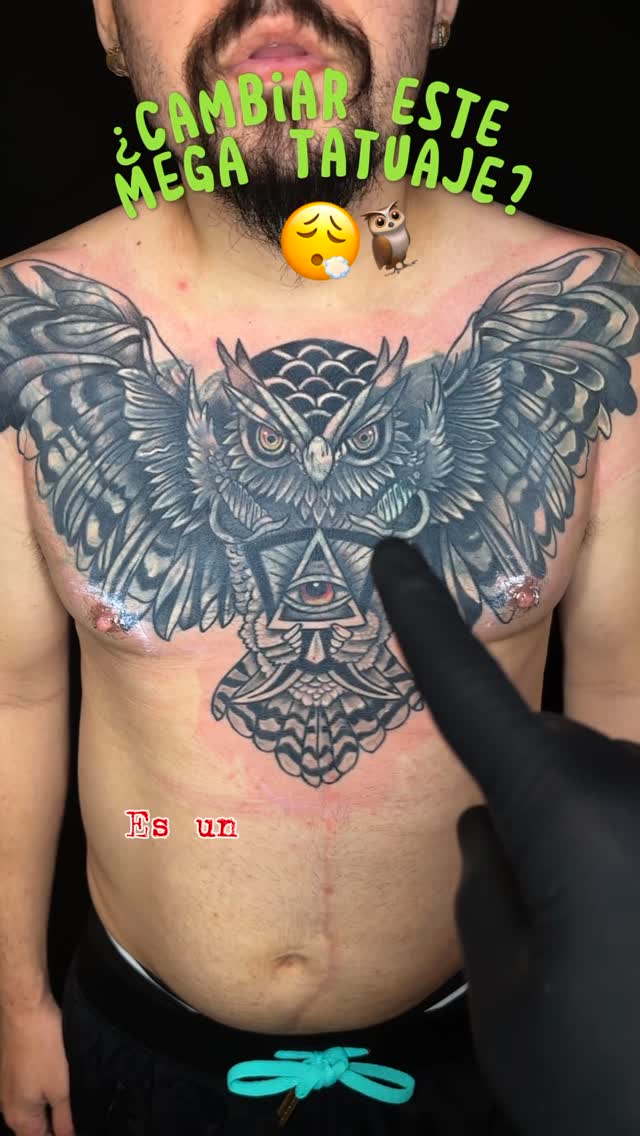 Owl Chest Tattoo