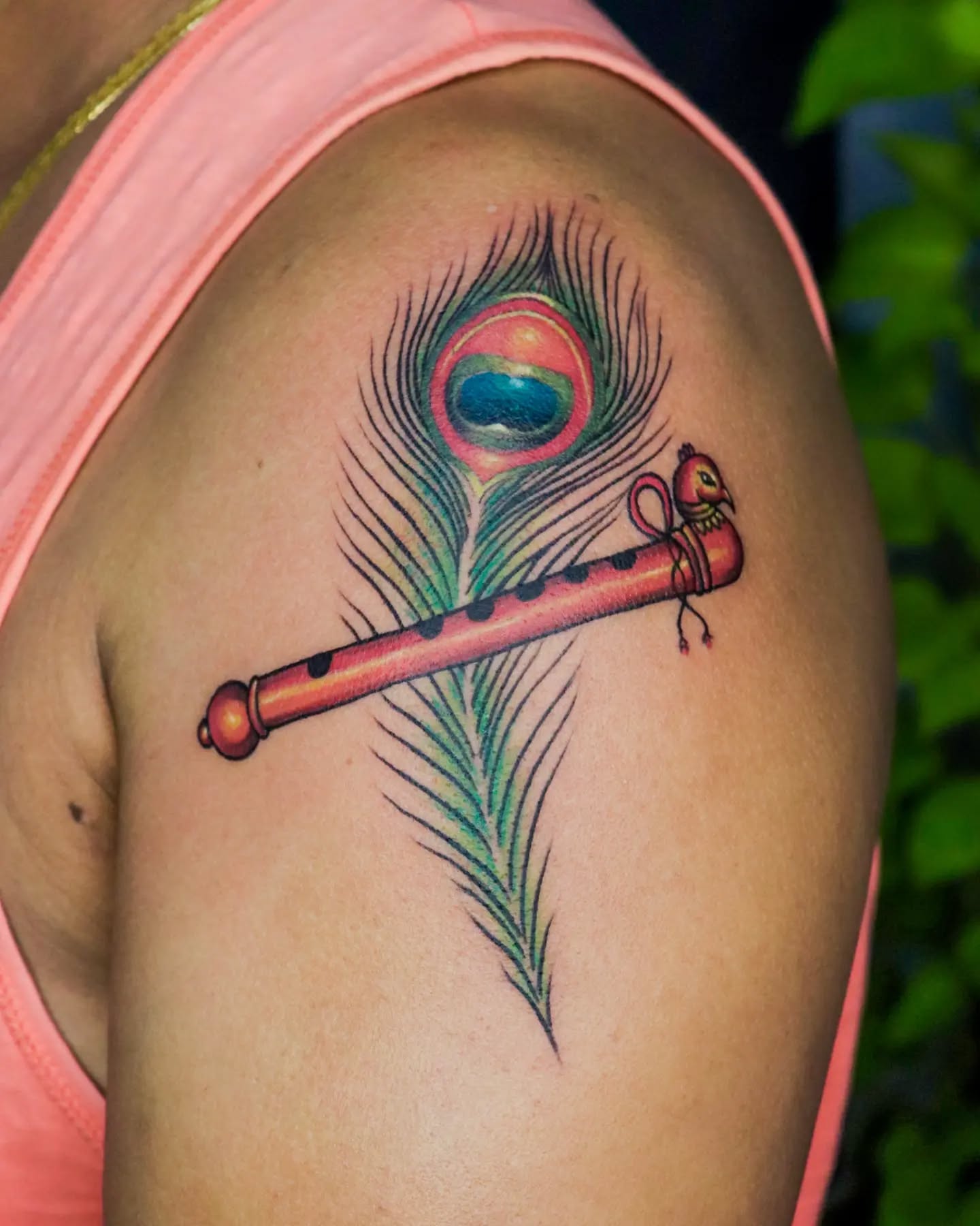 Peacock Feather and Flute