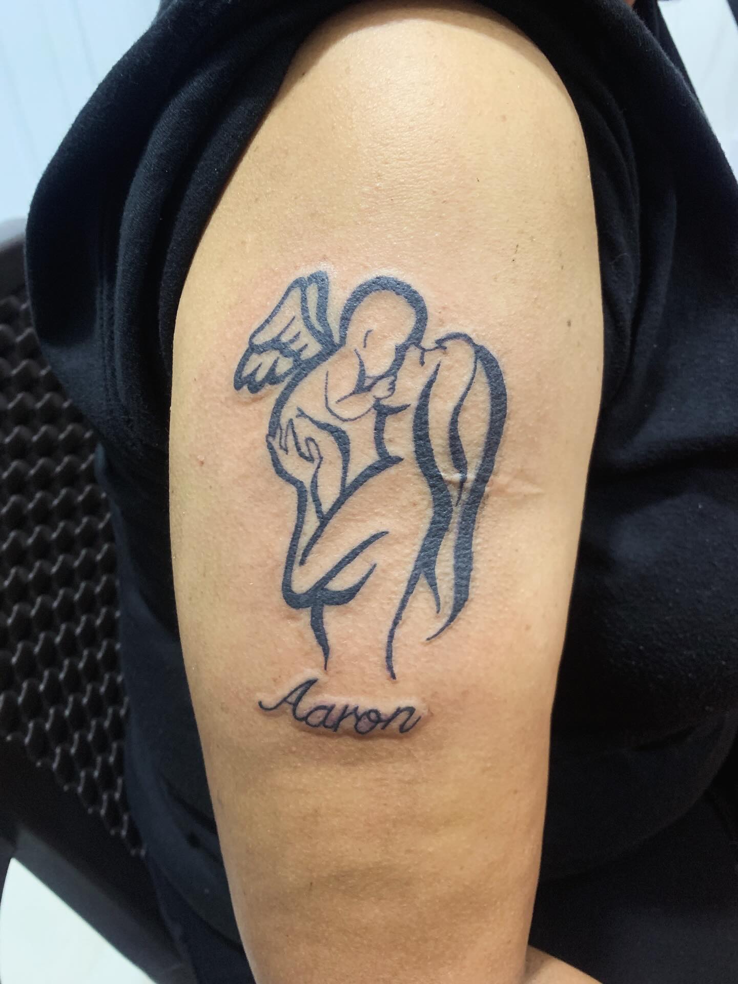 Hijo en tinta azul