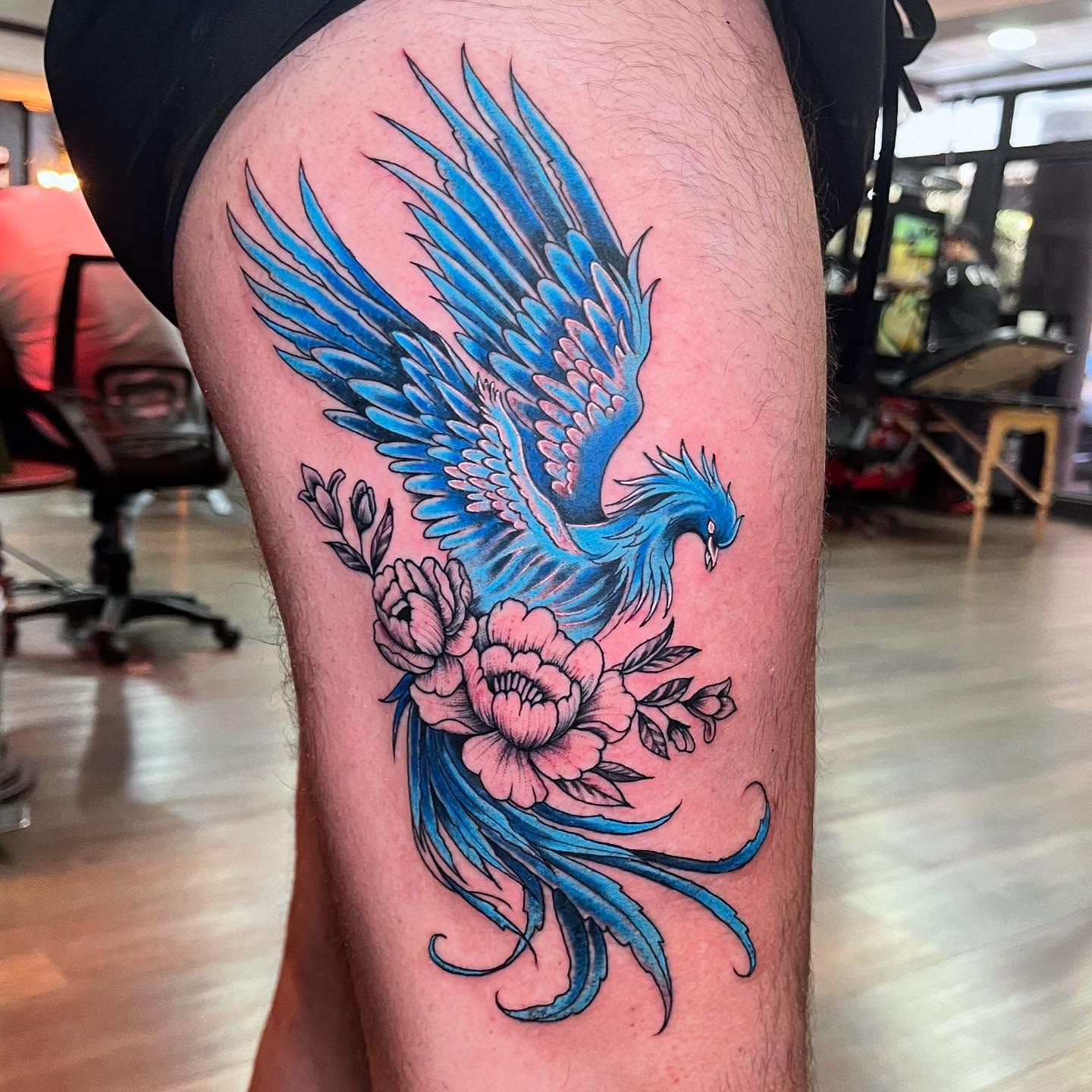 Ave fénix azul