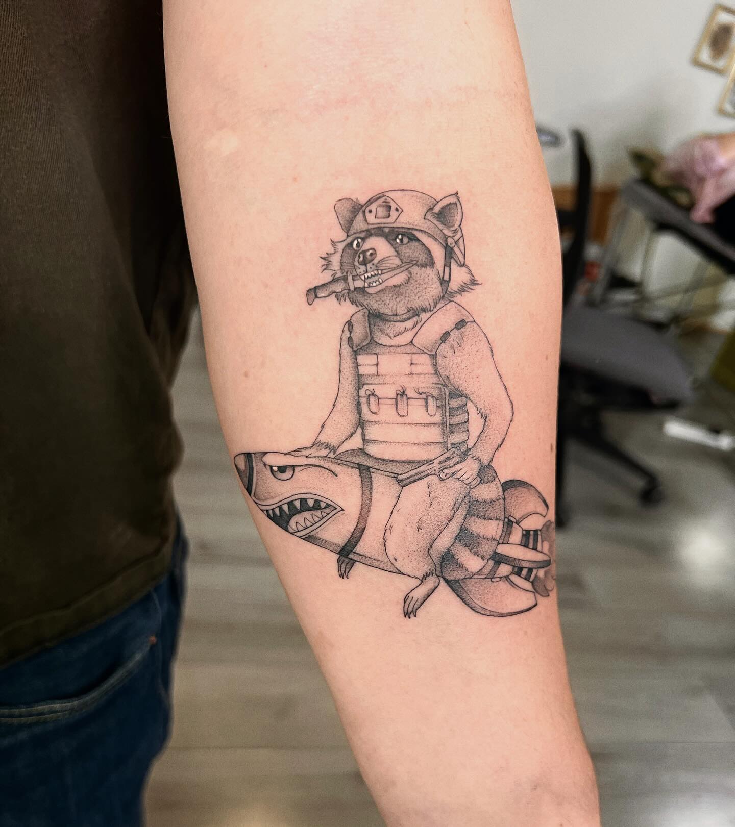 Raccoon Soldier Cartoon