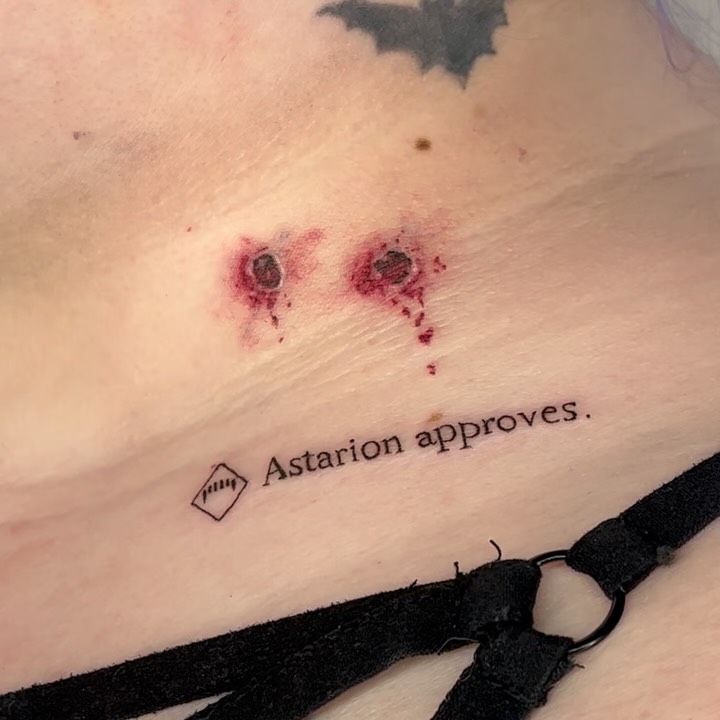 Realistic Bite Mark Tattoo