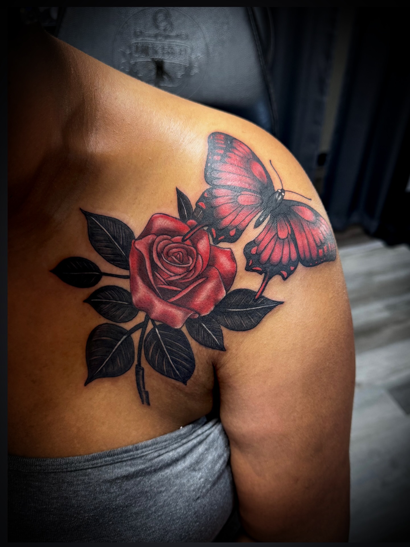 Rose & Butterfly Burst