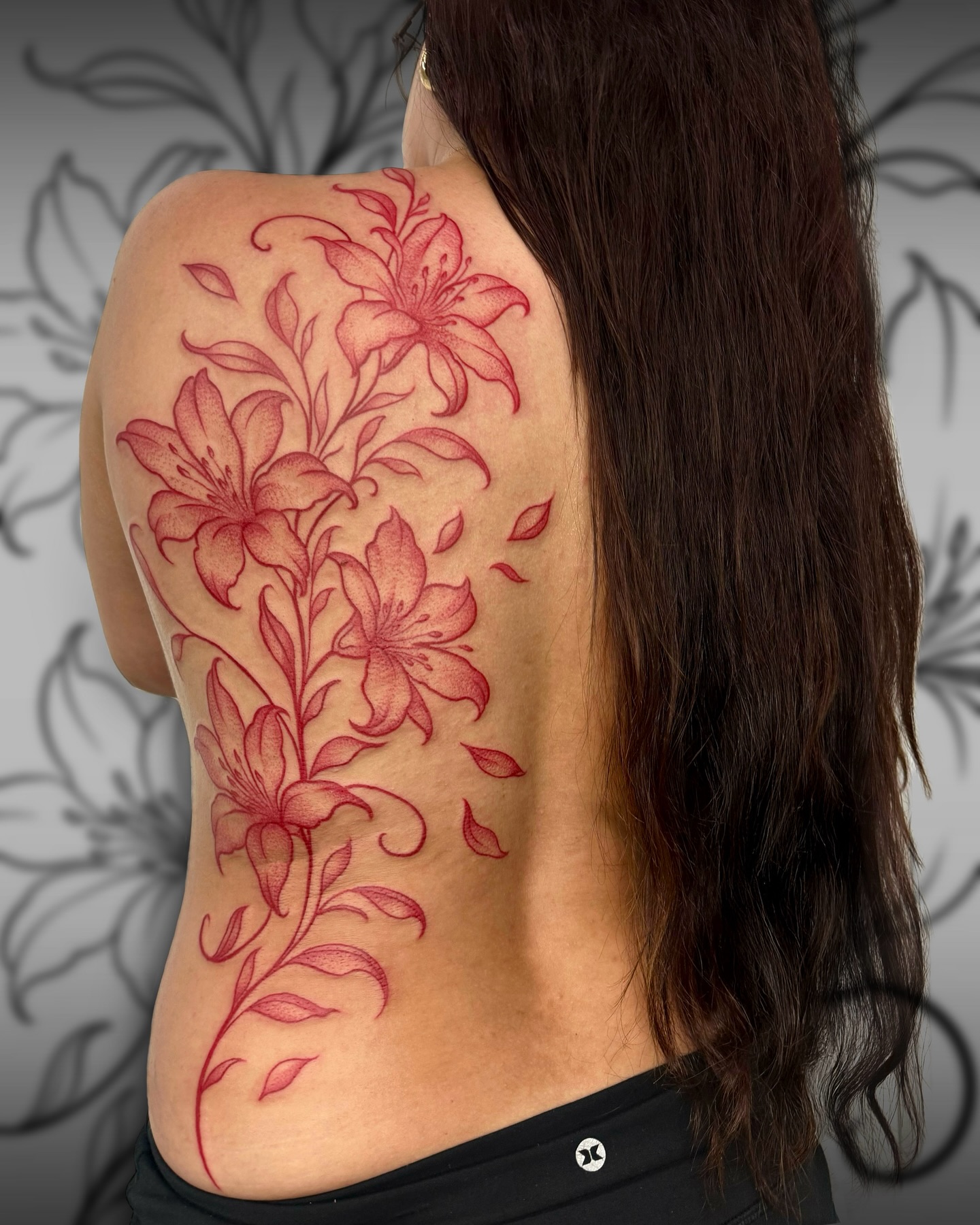 Red Florals Back Piece