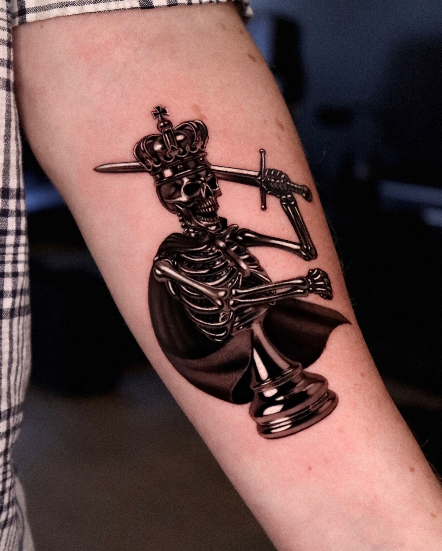 Regal Skeleton Chess Tattoo