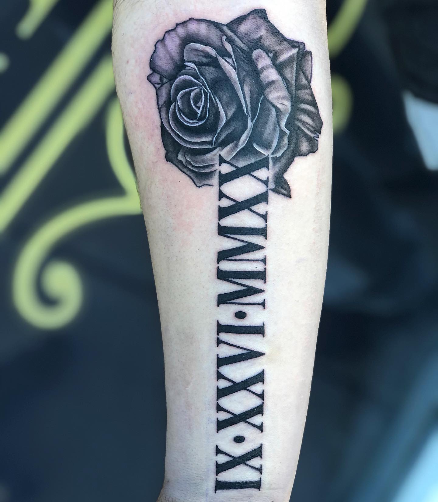 Roman Numeral Rose