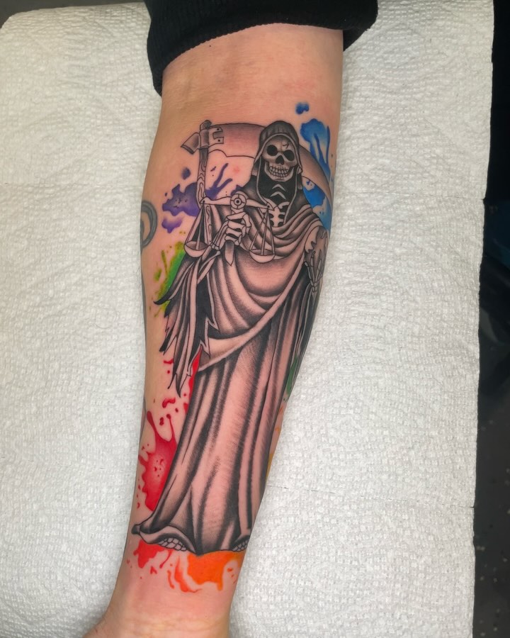 Santa Muerte Forearm Tattoo