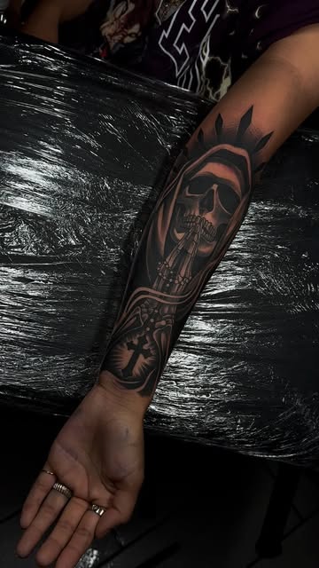 Santa Muerte Forearm Tattoo