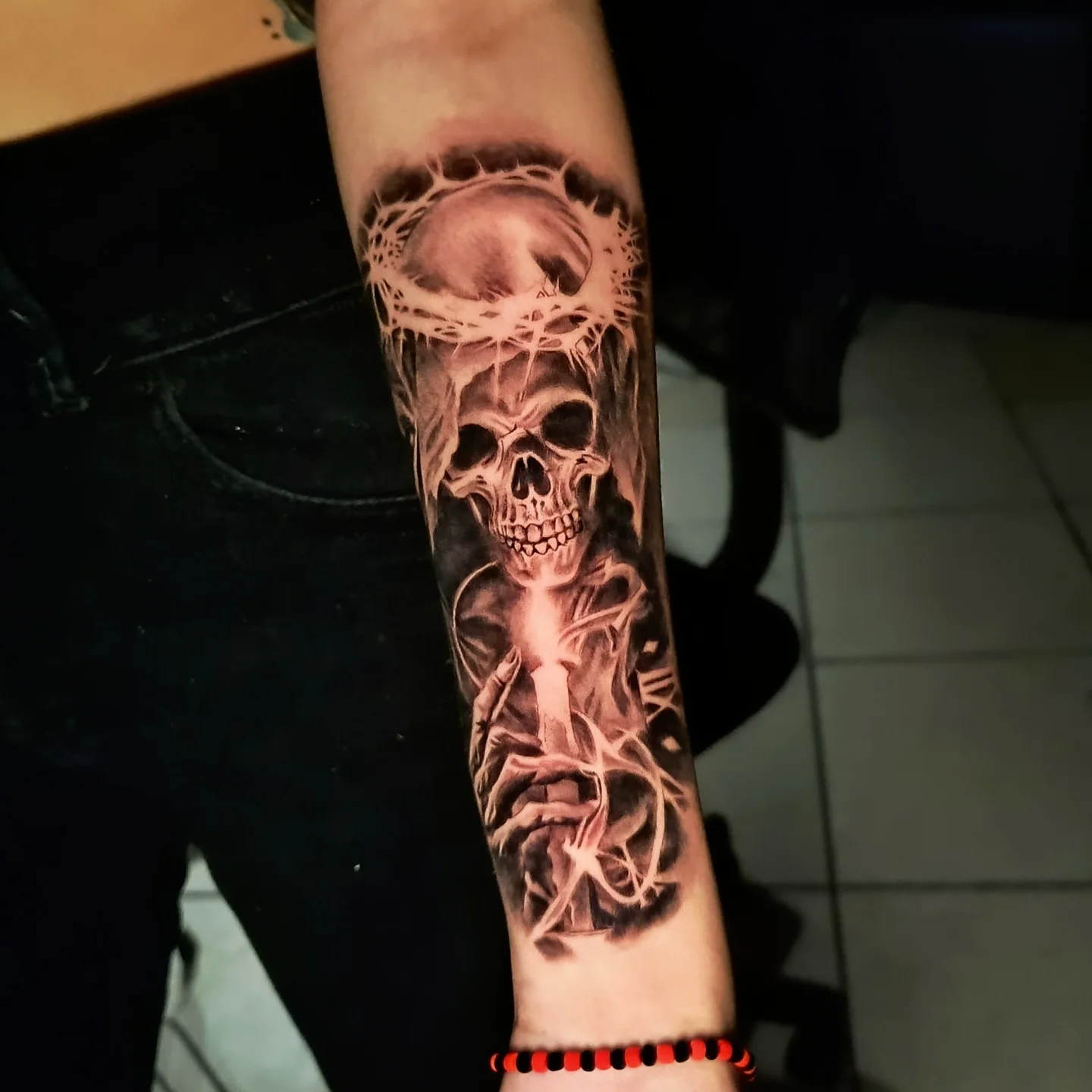 Santa Muerte Forearm Tattoo
