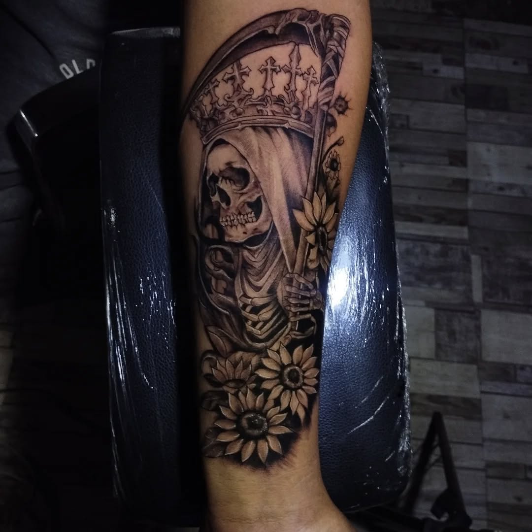 Santa Muerte Forearm Tattoo