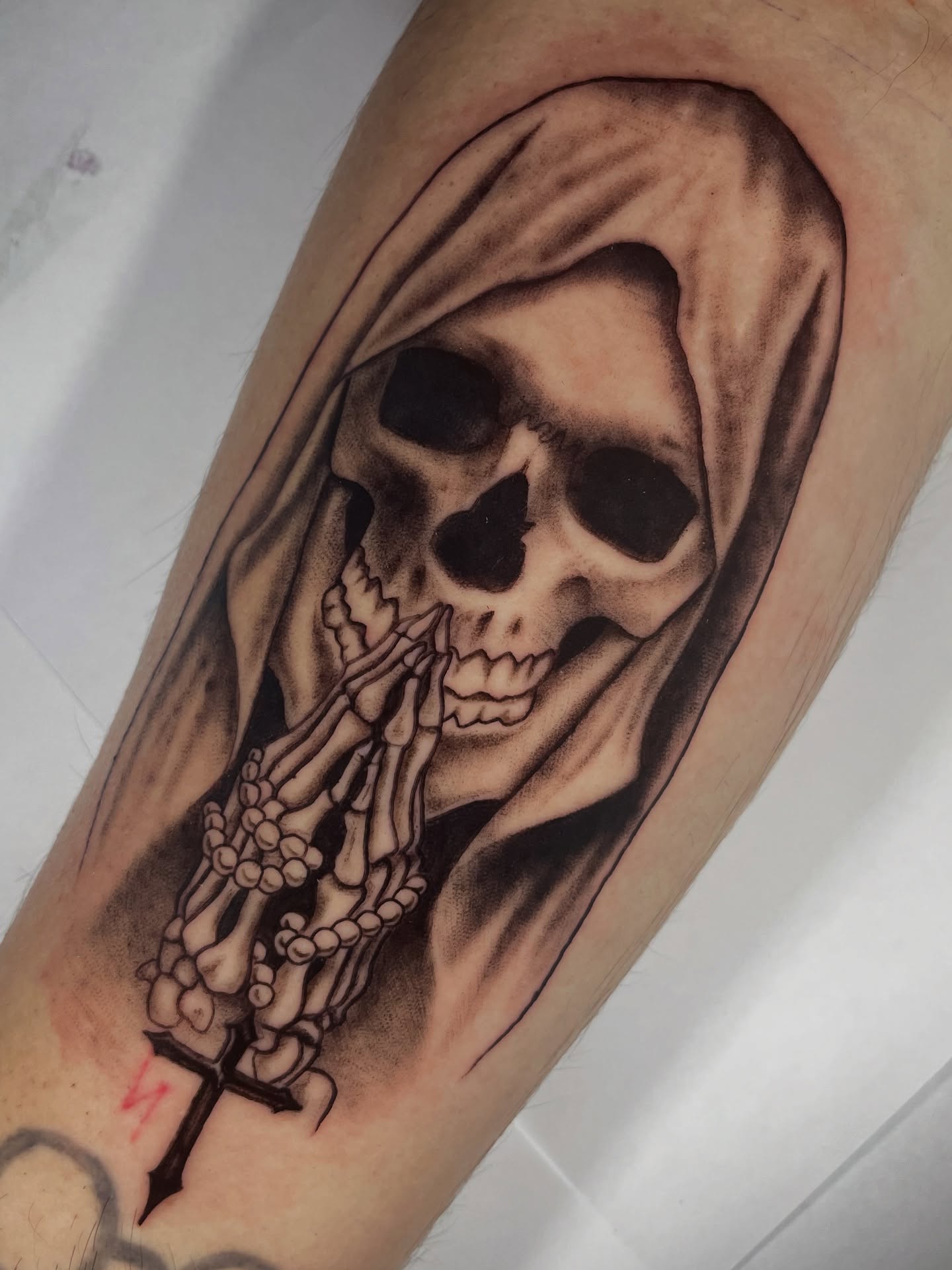 Santa Muerte Praying Skeleton