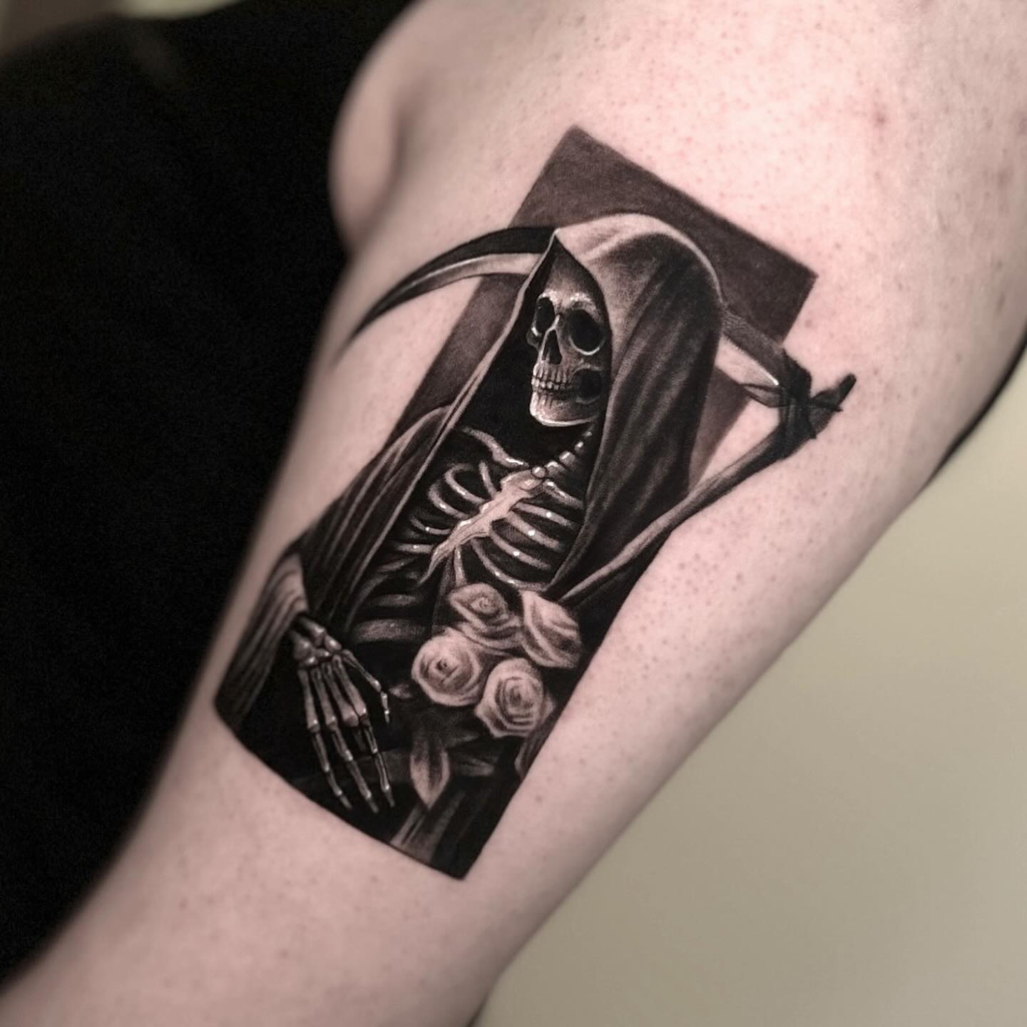 Santa Muerte Skeleton Tattoo