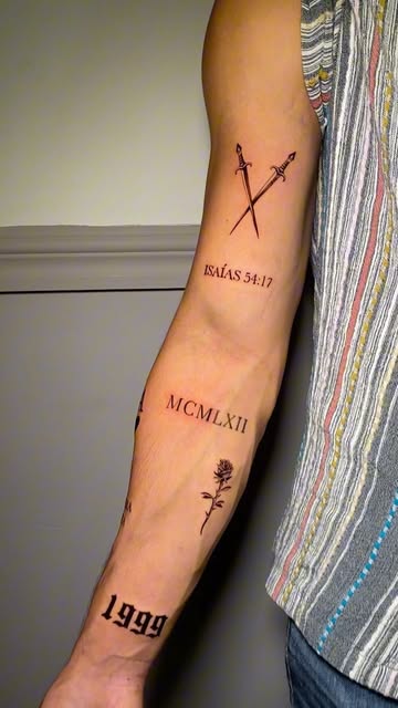 Brazo con símbolos finos
