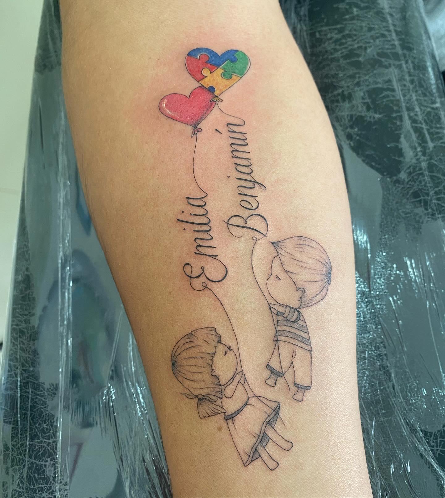 Globos y corazones familiares