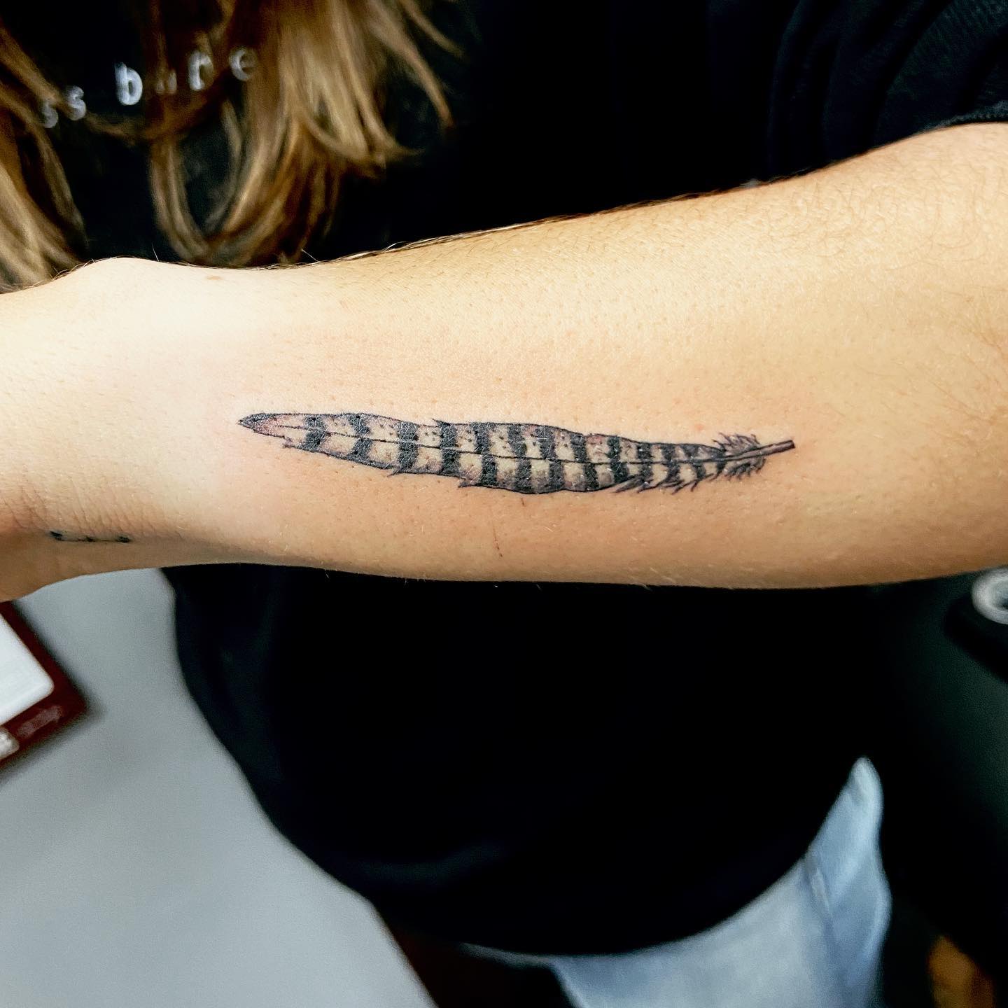 Striped Feather Tattoo