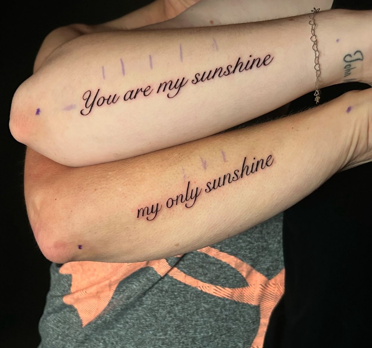 Sunshine Couple Quote Tattoos