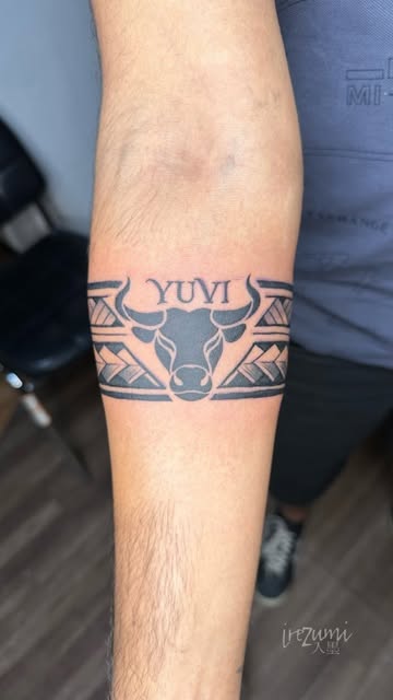 Taurus Bull Band Tattoo