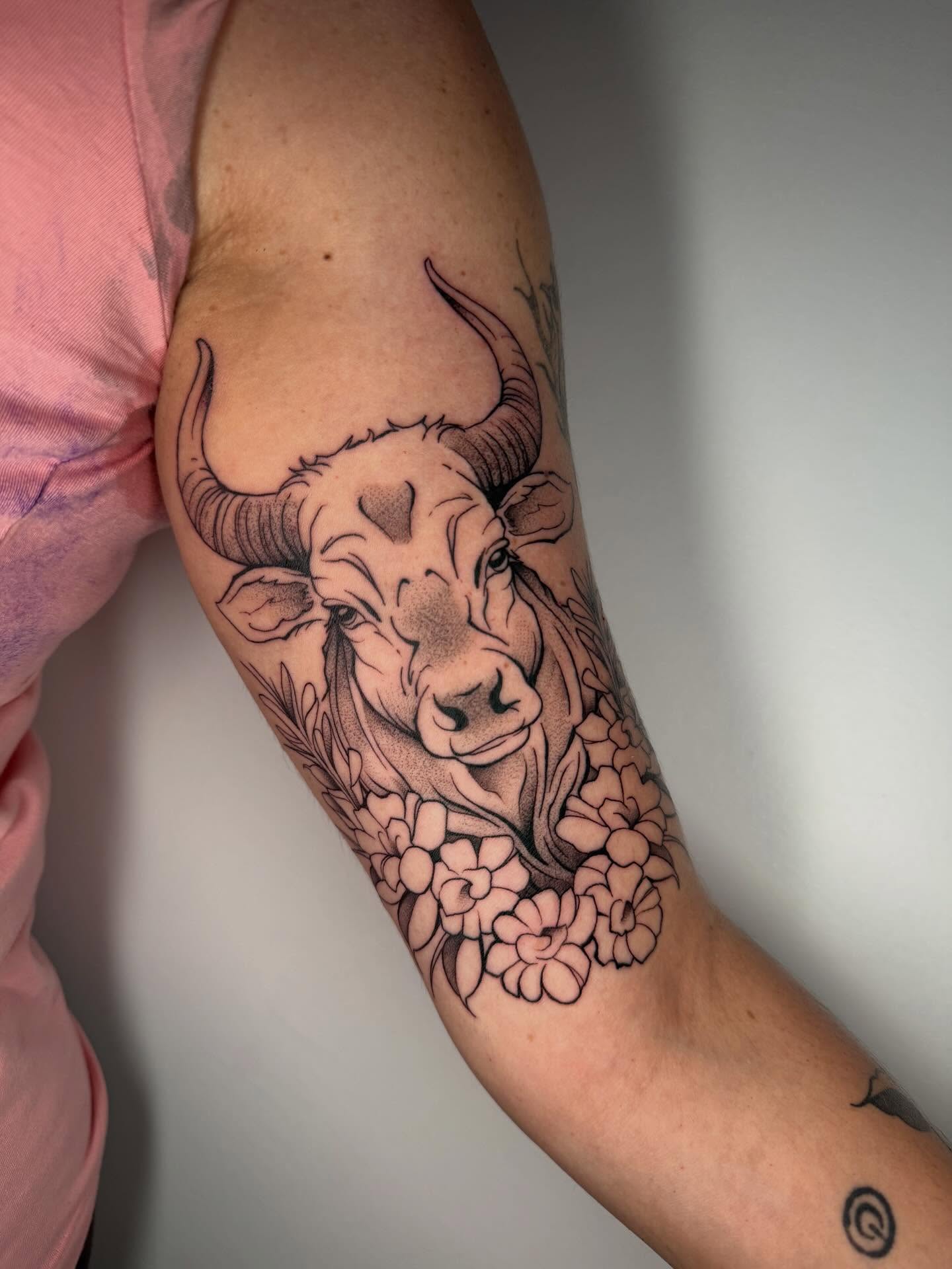 Taurus Bull Floral