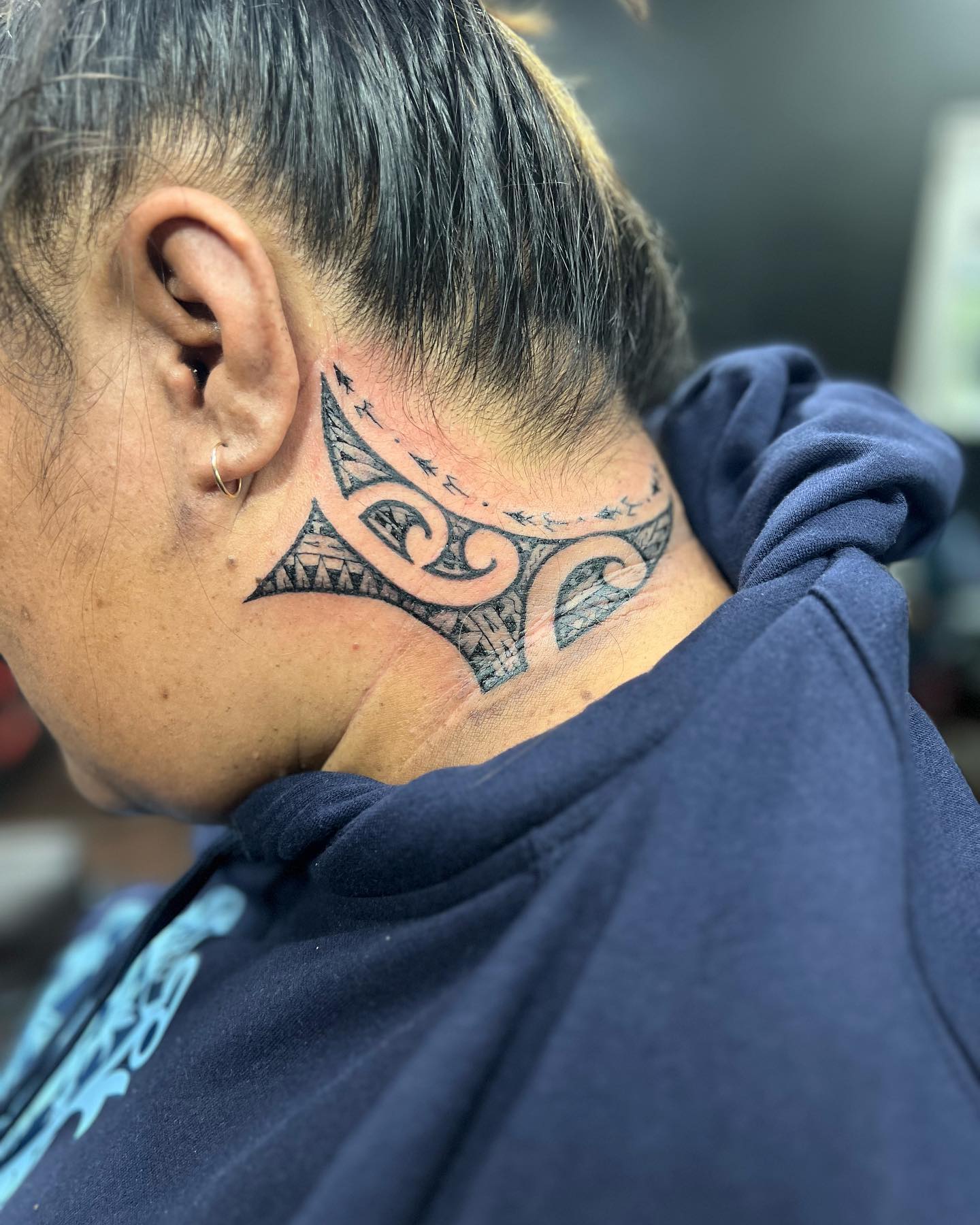 Tribal Neck Tattoo