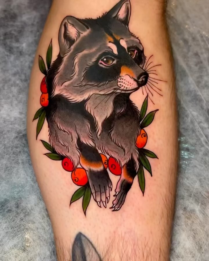 Vivid Raccoon Portrait