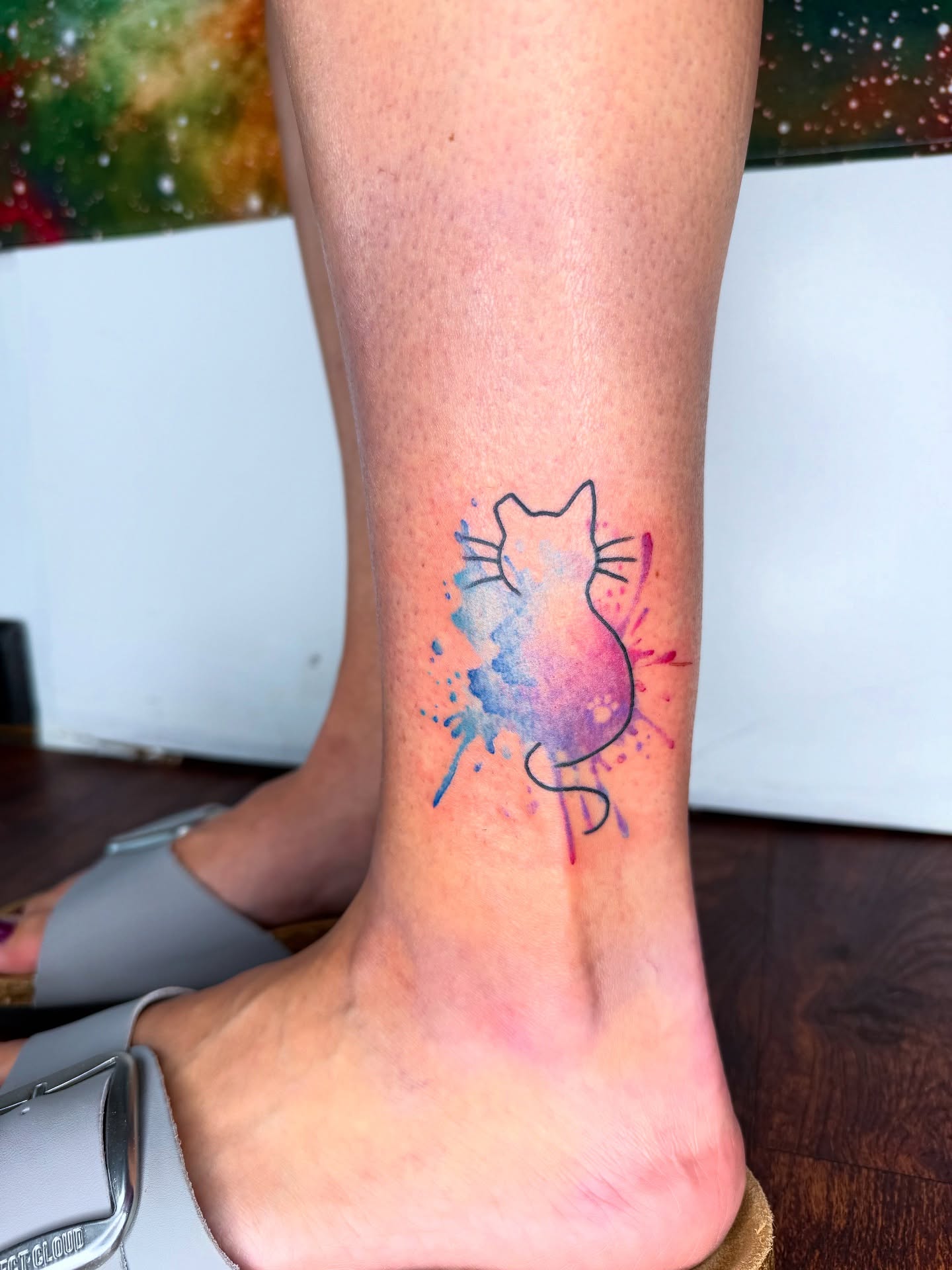 Watercolor Cat Silhouette