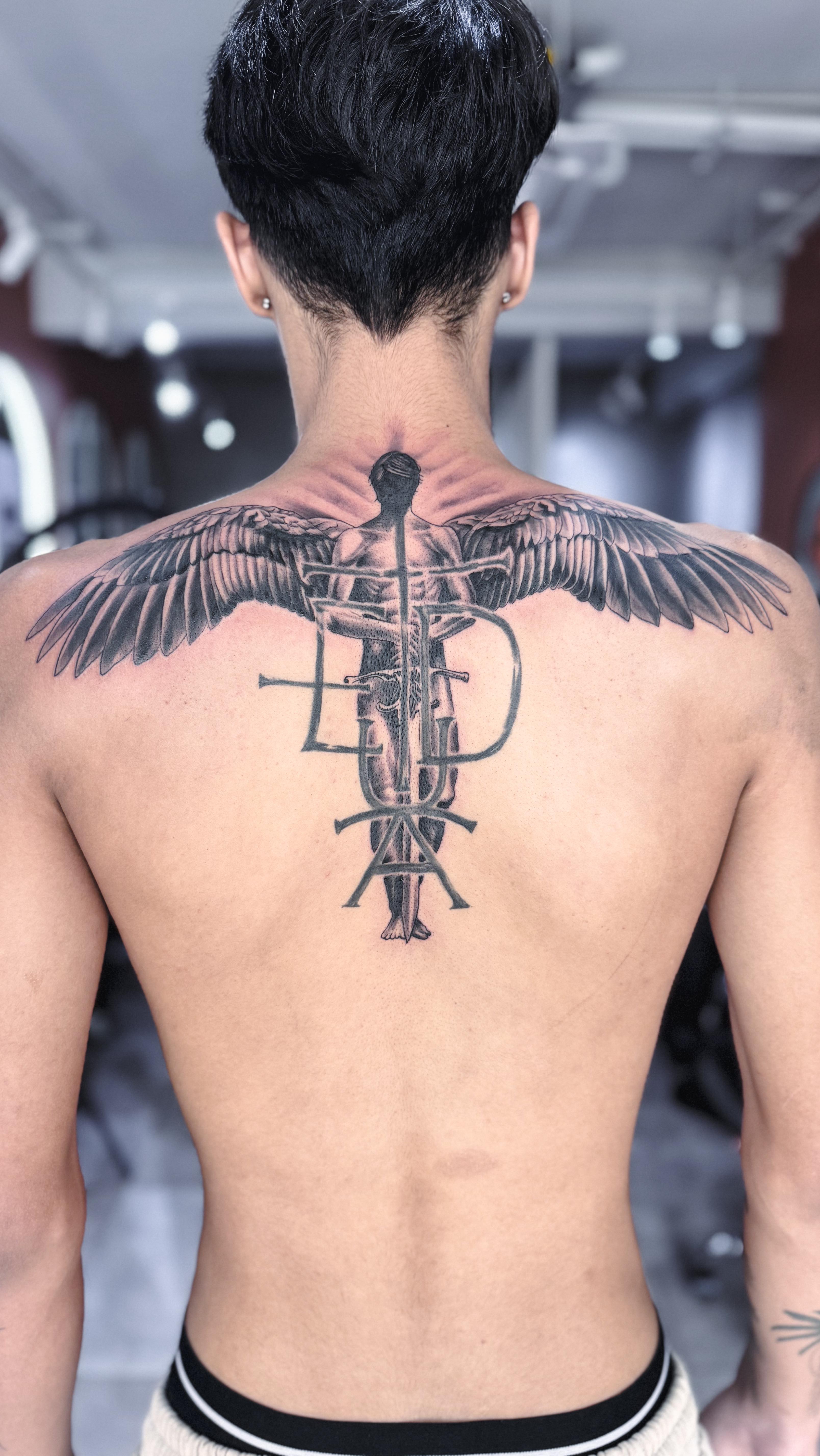 Winged Angel Back Tattoo
